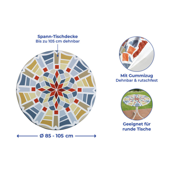 Spann-Tischdecke in Mosaikoptik, Größe XL