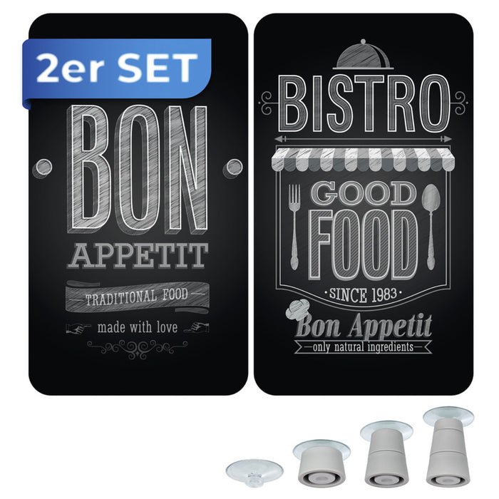 Glasabdeckplatten Universal Bon Appetit, 2er Set