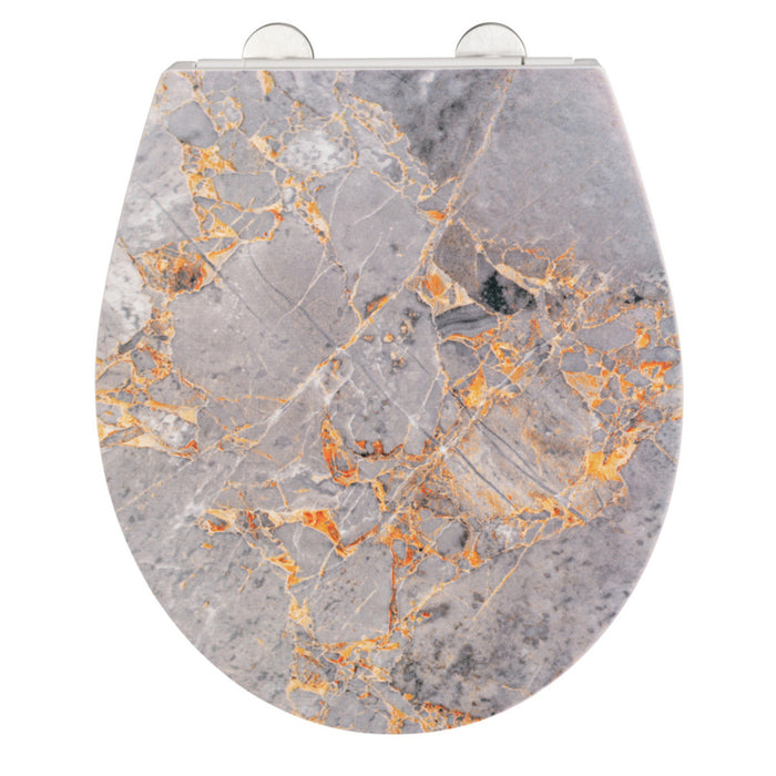 Premium WC-Sitz Grey Marble mit Relief