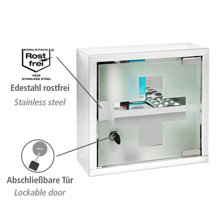 Medikamentenschrank Edelstahl 25 x 25 cm