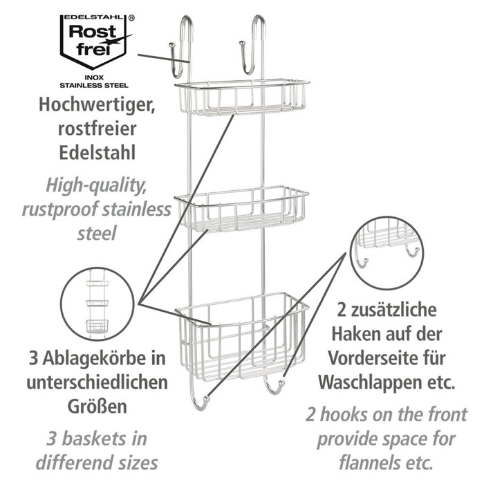 Dusch-Caddy 3 Etagen Mod. Olesi Edelstahl