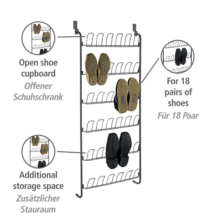 Türregal für Schuhe Schwarz