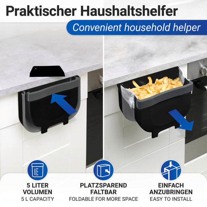 Tür-Abfalleimer Mod. Fago 5 L Schwarz