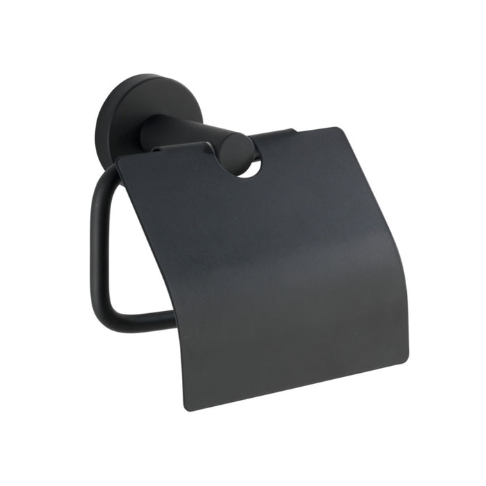 Toilettenpapierhalter Edelstahl Mod. Bosio Black matt mit Deckel