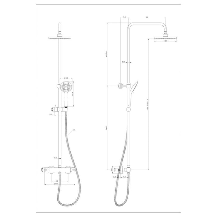 Duschsystem Young Eco mit Thermostat-Armatur Chrom