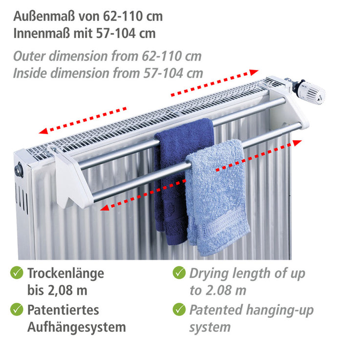 Heizkörper-Wäschetrockner Twin, ausziehbar