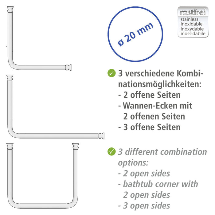 Winkelstange Universal Chrom