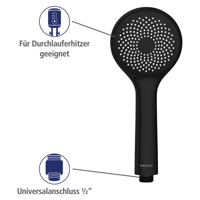 Duschkopf Watersaving Schwarz matt