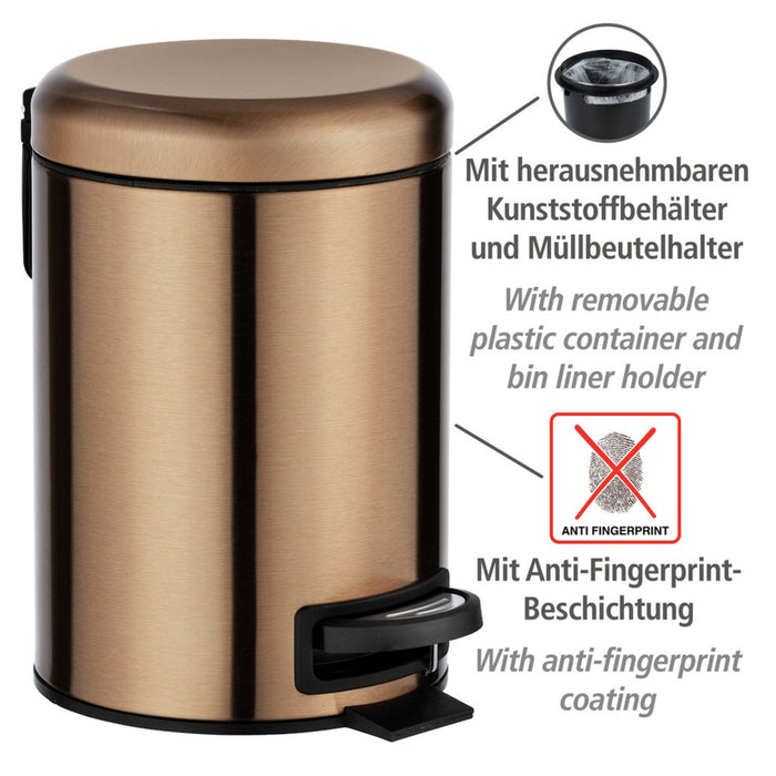 Kosmetik Treteimer Mod. Leman, Kupfer-Metallic, 3 L