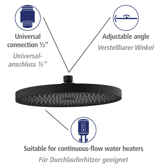 Duschkopf Softwater Schwarz matt