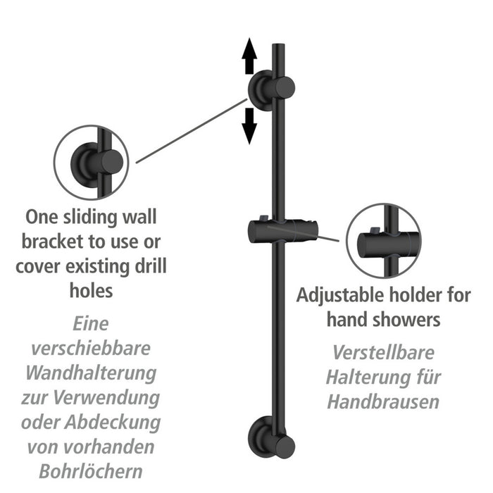 Duschstange ohne Bohren Schwarz