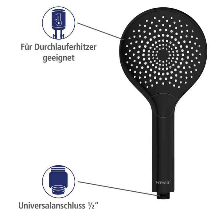 Duschkopf Watersaving Schwarz matt