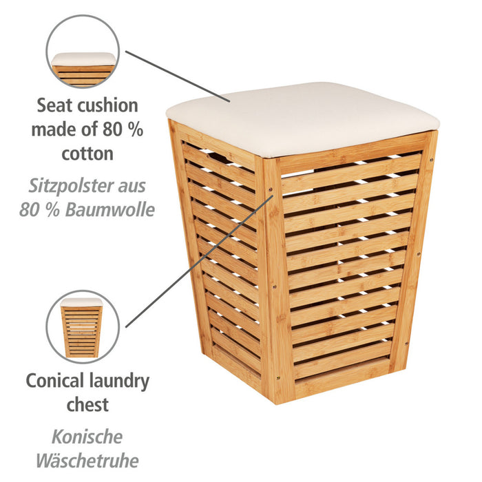 Wäschetruhe Mod. Bambusa mit Sitzpolster