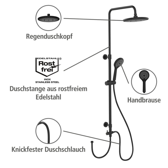 Duschsystem Watersaving Schwarz