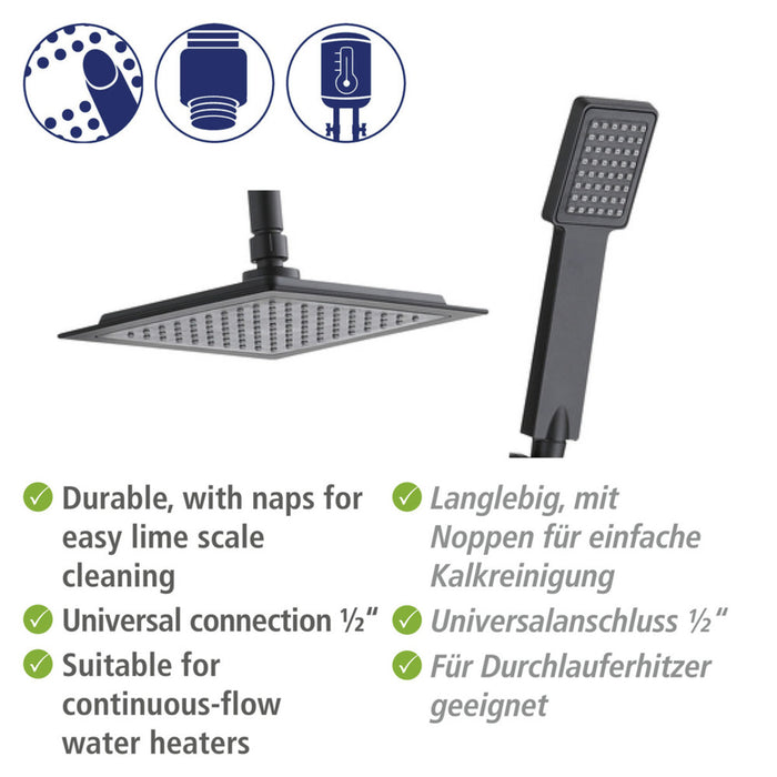 Duschsystem Cuadro Schwarz matt