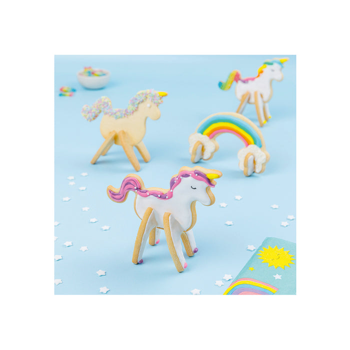 Ausstecher - Einhorn & Regenbogen Magic 3D 4 Stück