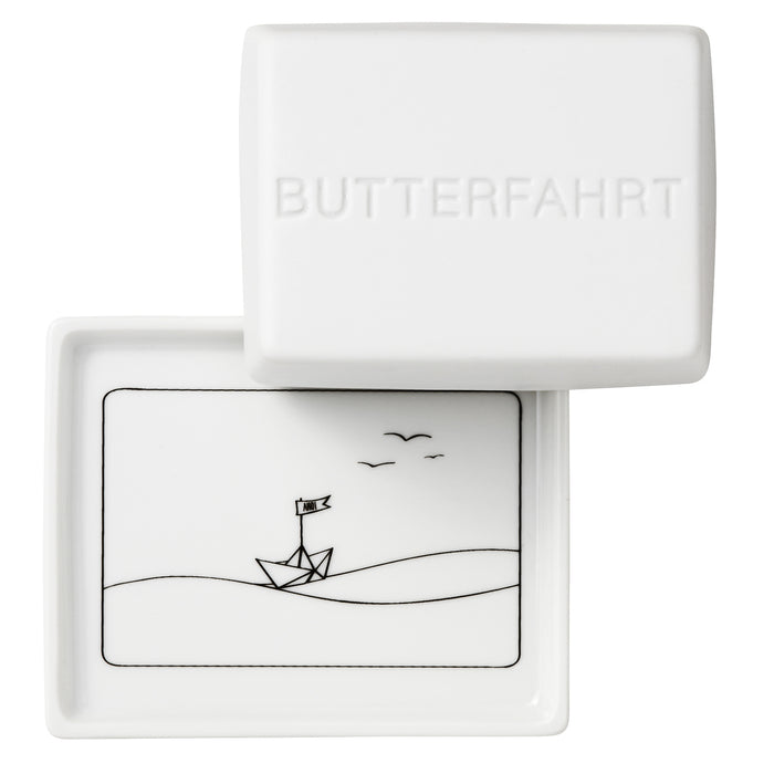 Butterdose 1/4 Butterfahrt 11x9,5x5,4cm