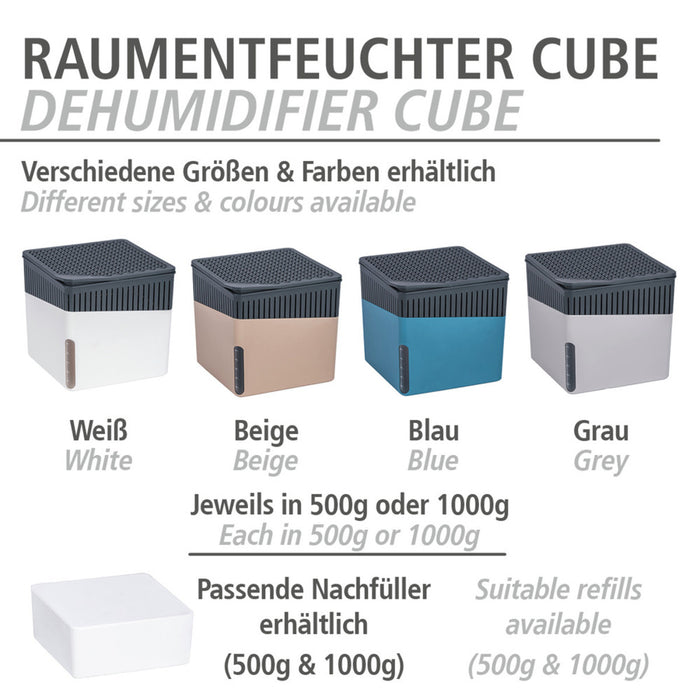 Raumentfeuchter Mod. Cube Nachfüller 500 g mit Orangenduft, 3er Set