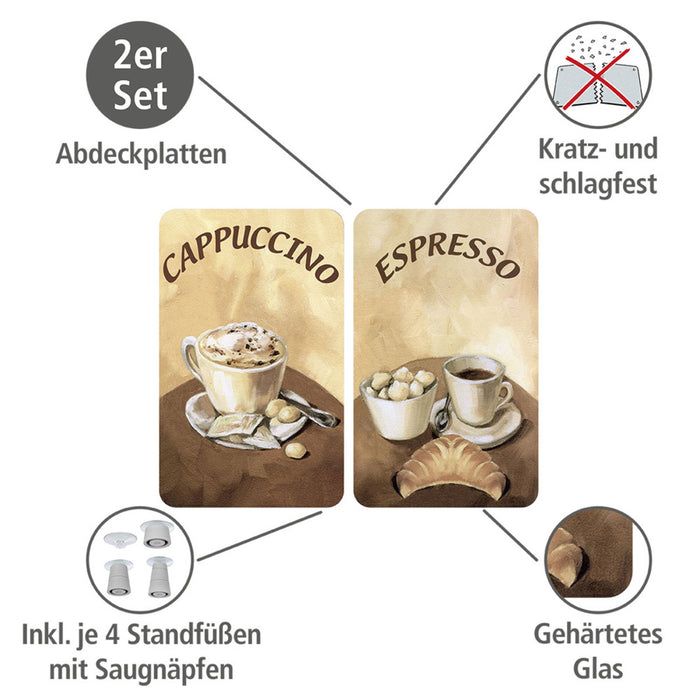 Herdabdeckplatte Universal Kaffee 2er Set