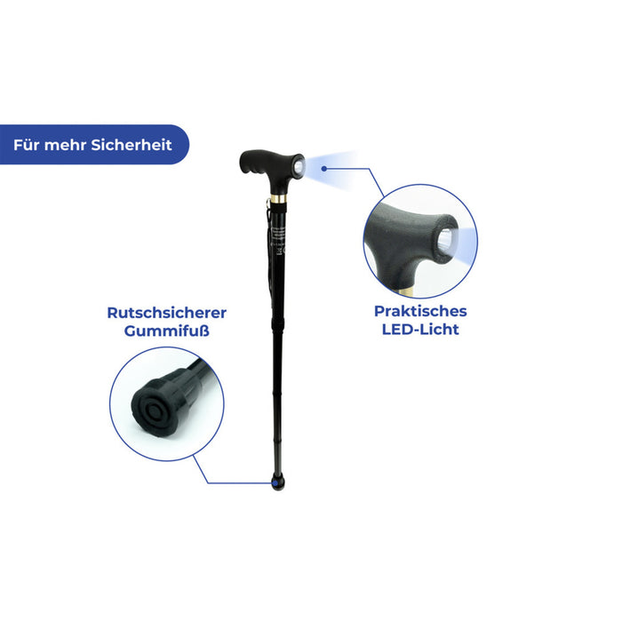 Gehstock faltbar mit LED