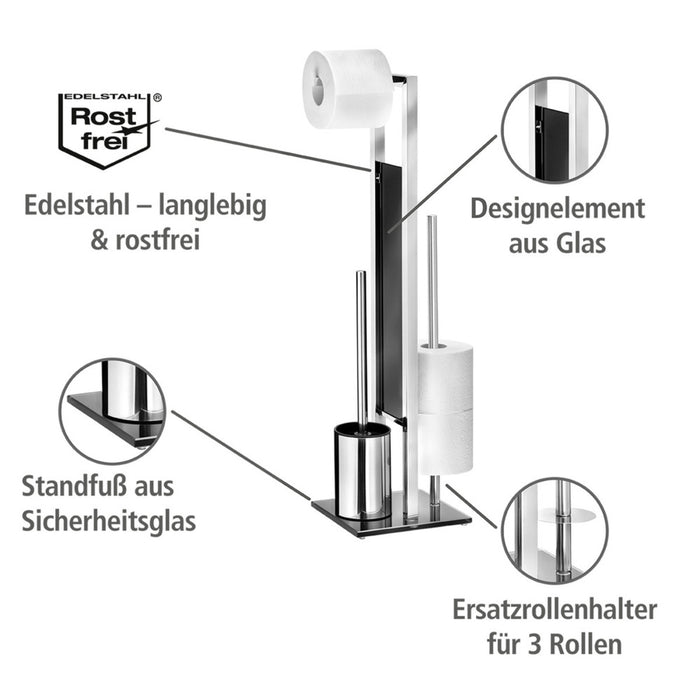 Stand WC-Garnitur Mod. Rivalta Edelstahl Glänzend