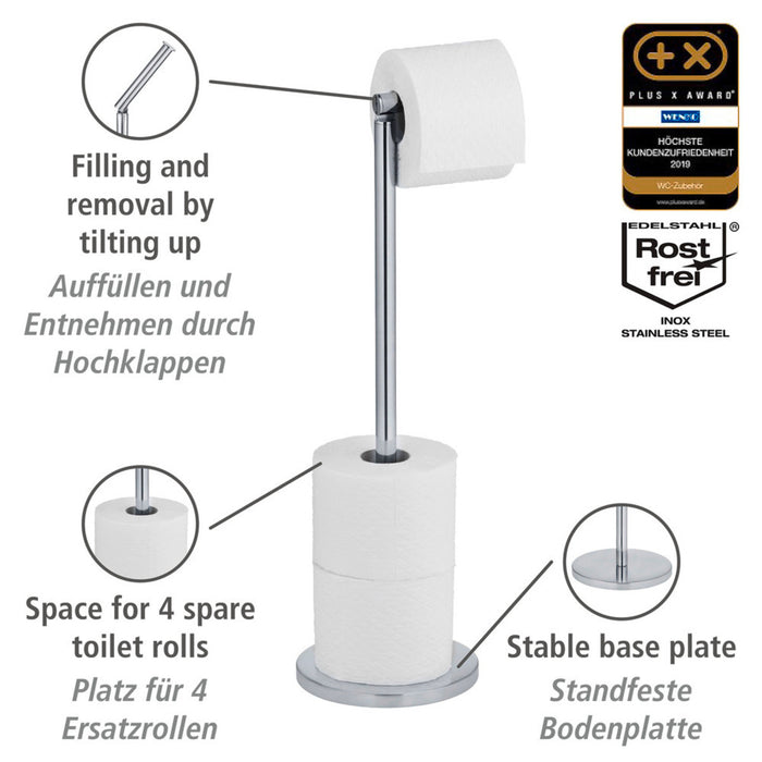 2in1 Stand Toilettenpapierhalter, Edelstahl