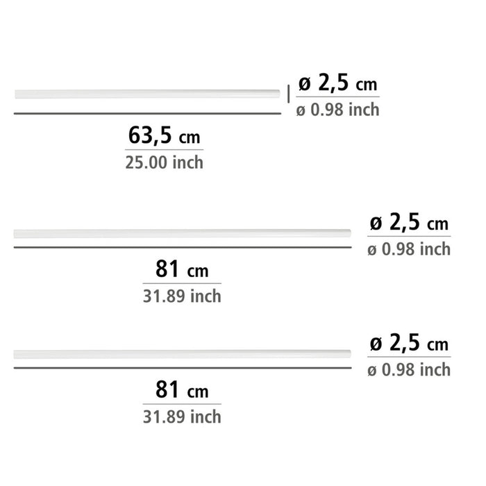 Winkelstange Universal extra stark Weiß