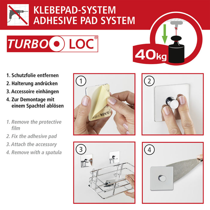 Turbo-Loc® Edelstahl Eckablage Quadro