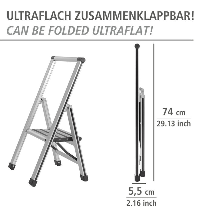 Alu-Design Klapptrittleiter 1-stufig Silber