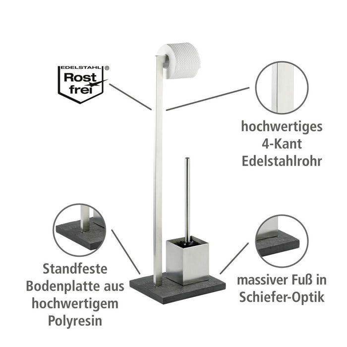 Stand WC-Garnitur Slate Rock Edelstahl