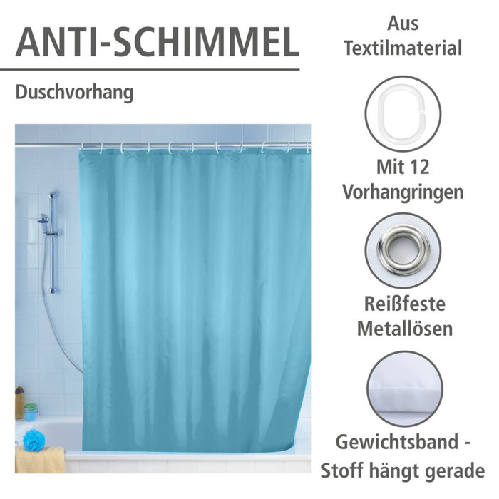 Anti-Schimmel Duschvorhang Uni Light Blue