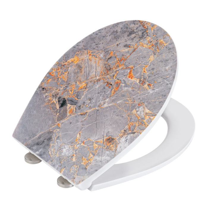 Premium WC-Sitz Grey Marble mit Relief