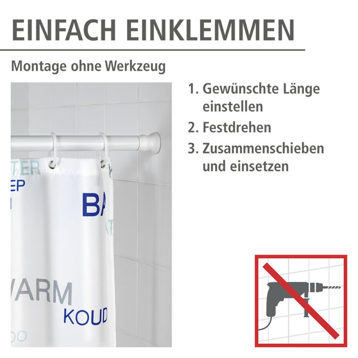 Teleskop Duschstange extra stark Weiß 110 - 185 cm