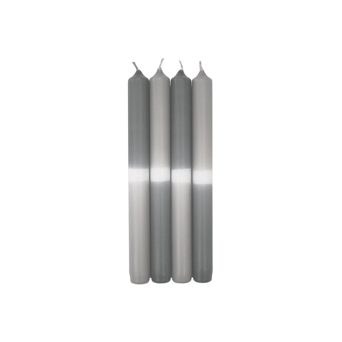 Spitzkerze 25x2,3cm grau silbergrau 4er Pack