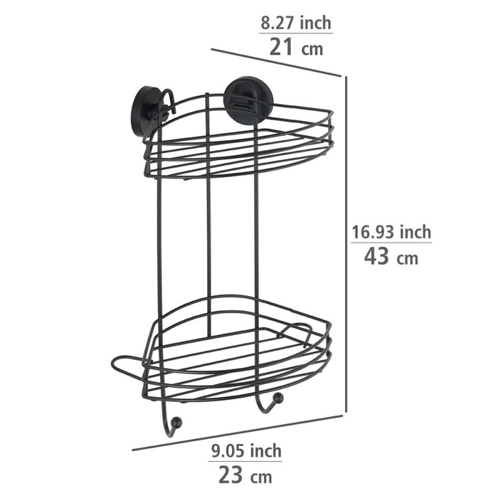 Vacuum-Loc® Eckregal 2 Etagen Schwarz