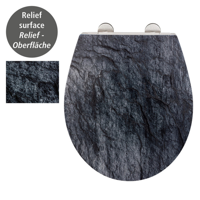 Premium WC-Sitz Slate Rock mit Relief