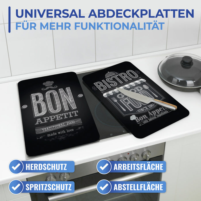 Glasabdeckplatten Universal Bon Appetit, 2er Set