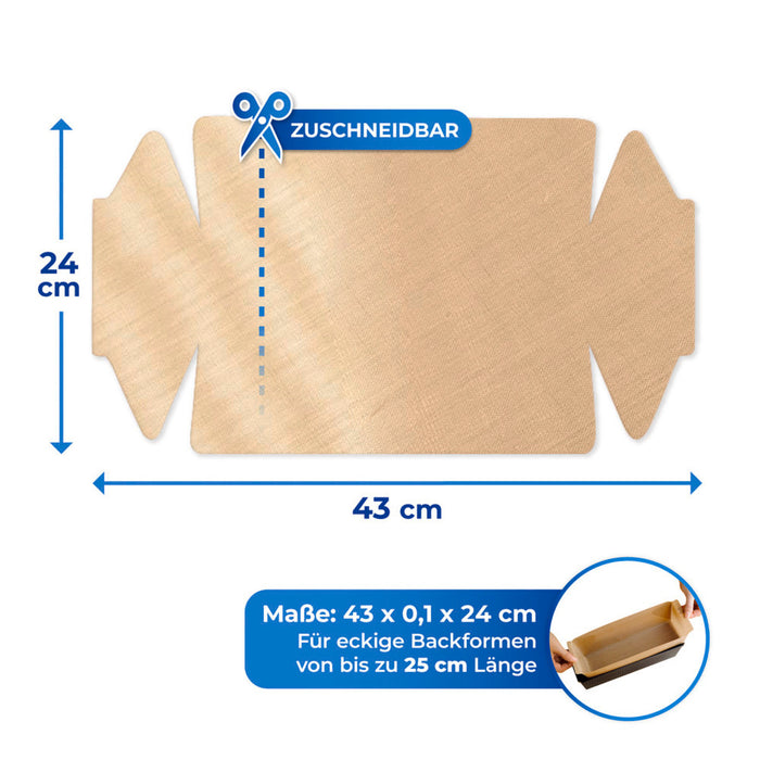 Antihaft-Backform-Zuschnitt eckig und rund 2-teilig