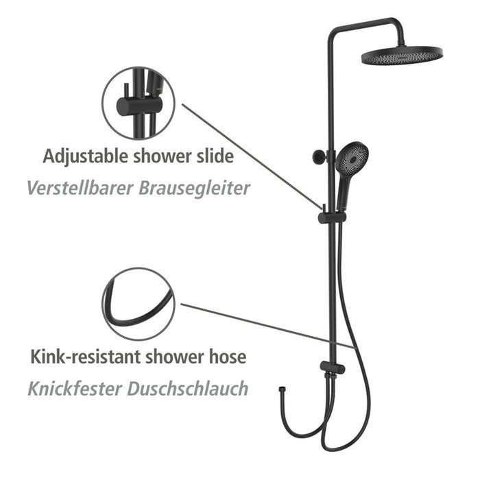 Duschsystem Softwater Schwarz