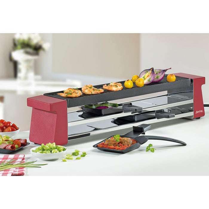 Raclette4 COMPACT, Alugrillplatte rot