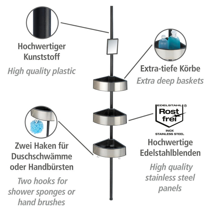 Teleskop-Duschecke Premium Big Black