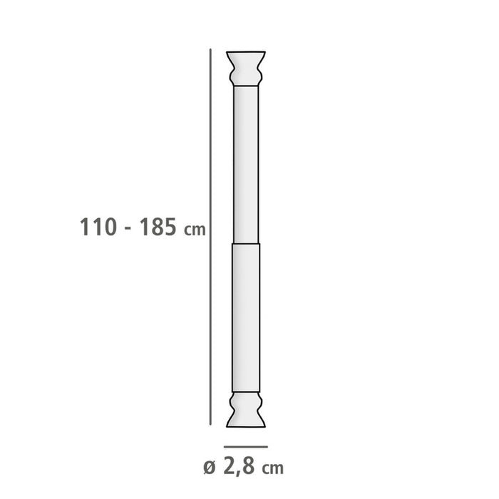 Teleskop Duschstange extra stark Weiß 110 - 185 cm