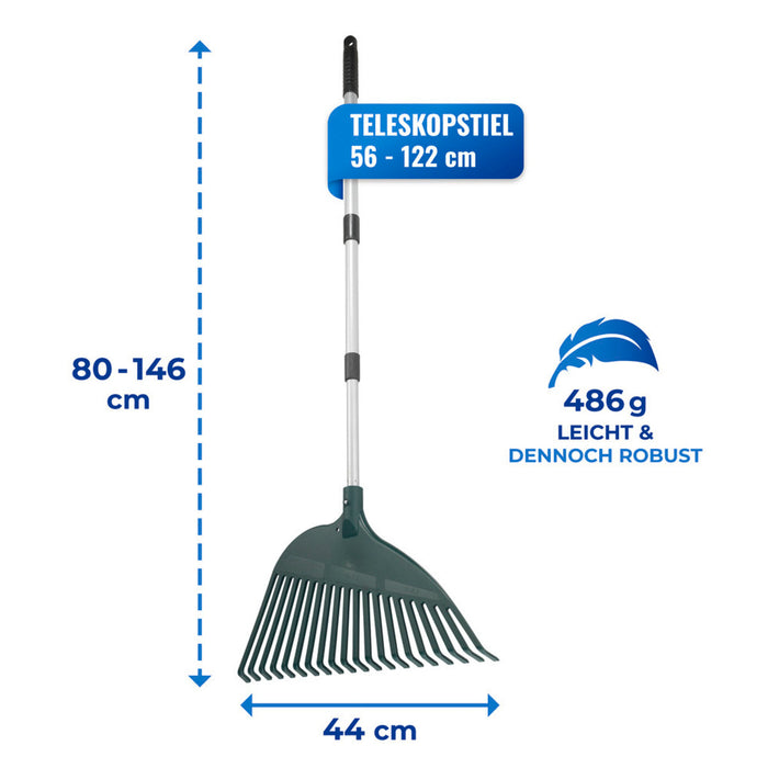 Gartenrechen mit Teleskopstiel