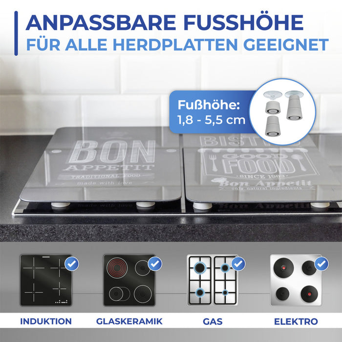 Glasabdeckplatten Universal Bon Appetit, 2er Set