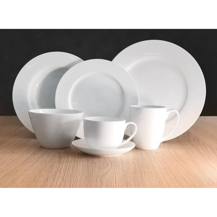 Tasse mit Untertasse weiß 24cl Bone China