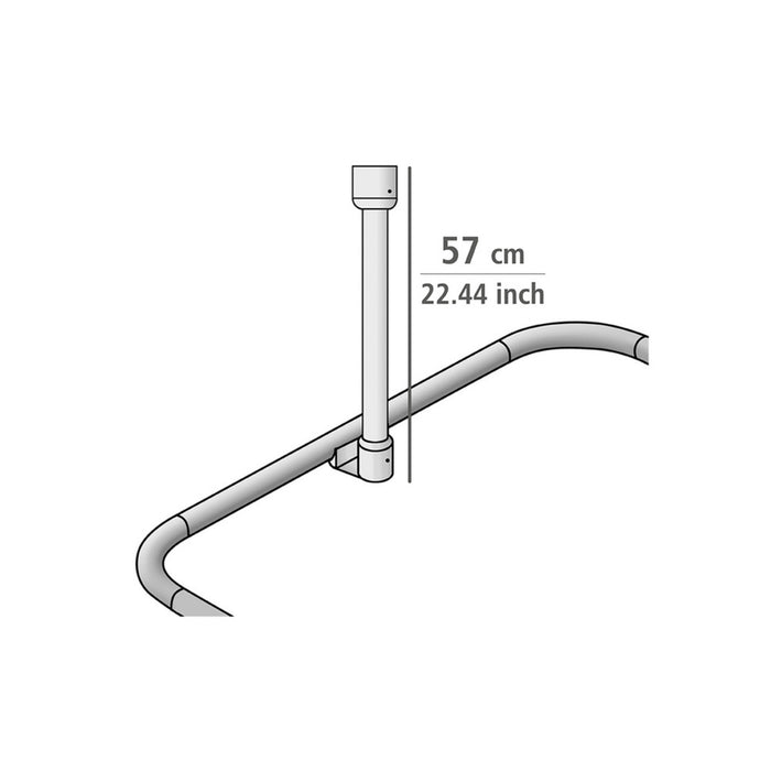 Deckenstütze für Duschstange Weiß 57 cm