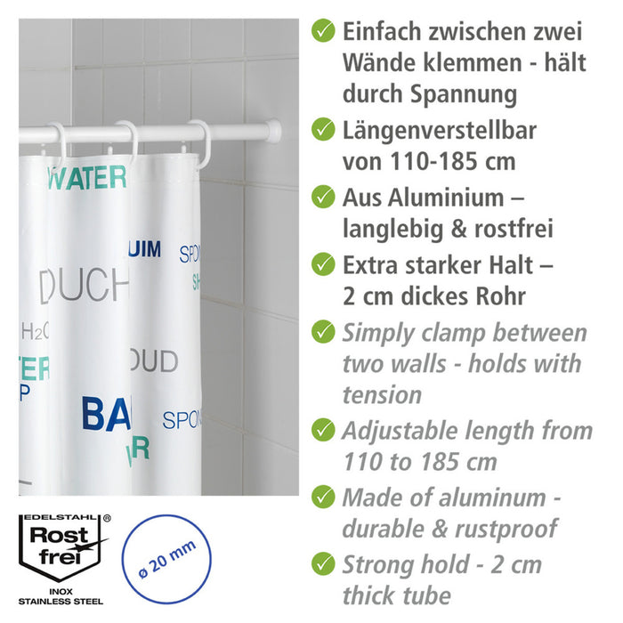 Teleskop-Duschstange Weiß 110 - 185 cm