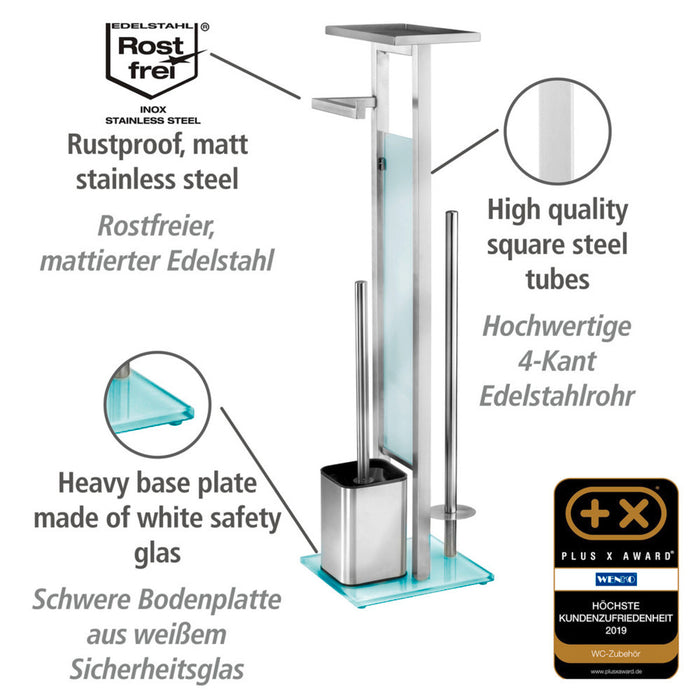 Stand WC-Garnitur Mod. Debar mit Ablage Edelstahl