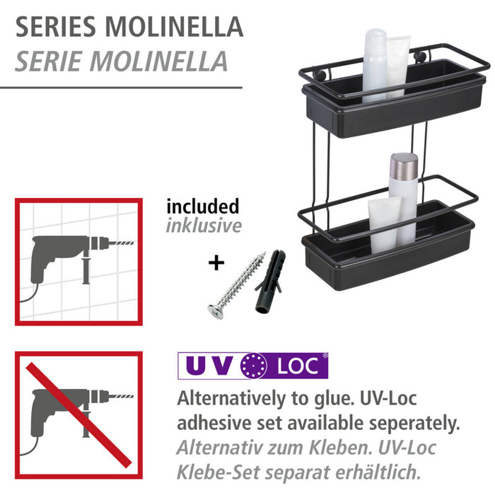 Wandregal Mod. Molinella 2 Etagen Schwarz