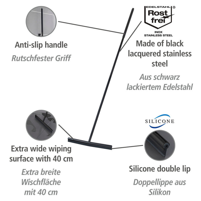 Edelstahl Boden-und Fensterwischer Mod. Rosole Schwarz